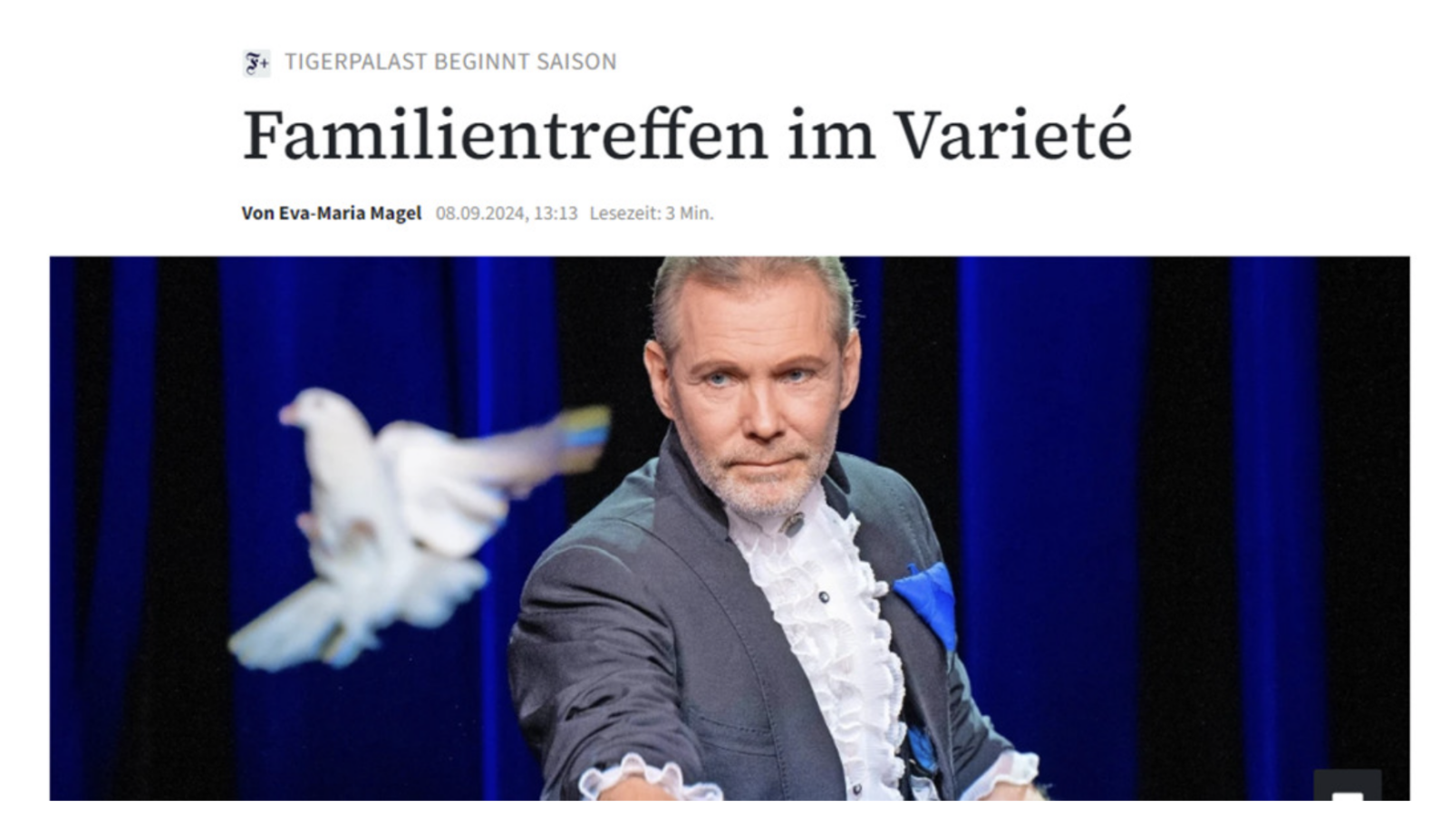 Screenshot von der Frankfurter Allgemeine Zeitung Website.