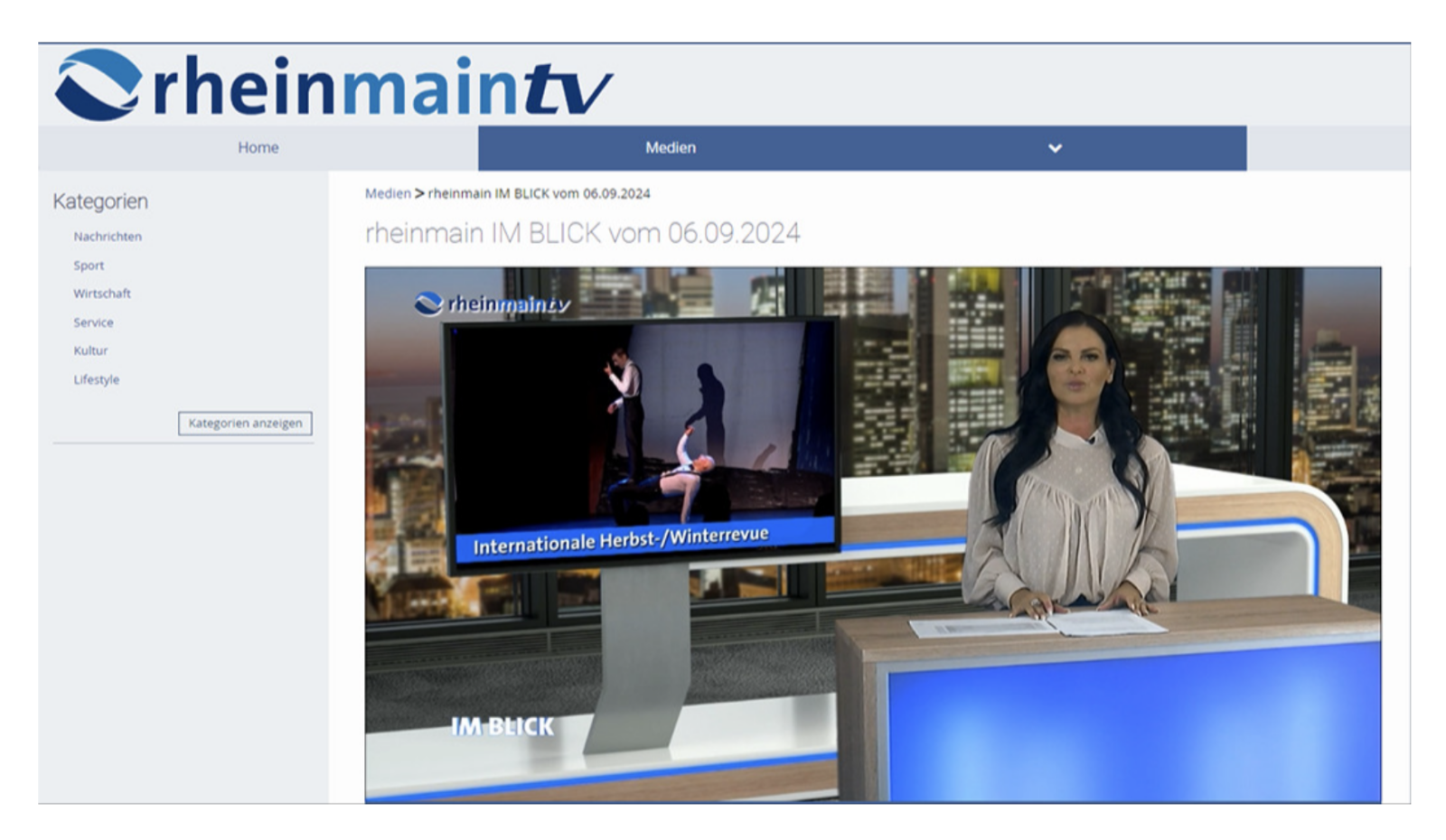 Screenshot von der rheinmaintv Website.